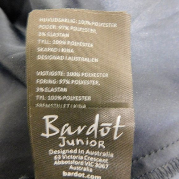 Bardot Junior Lace Eyelet Dress Kids Girls Size 14 Navy Sleeveless - Picture 2 of 7